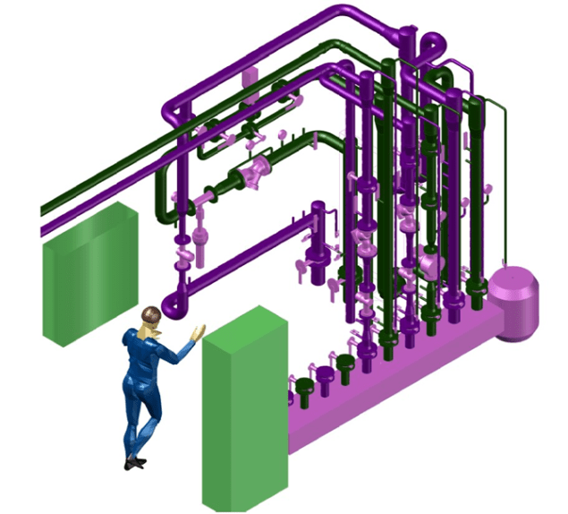 Bürogebäude modernisiert CAD-Zeichnung der Kälteübergabestation